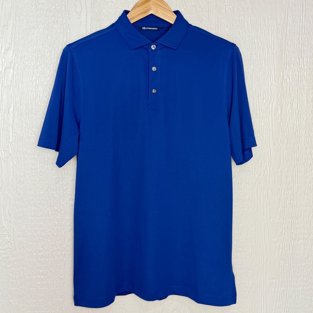 Cutter & Buck Mens Blue Mauna Lani Golf  Hawaii Resort Golf Polo Shirt Size Med